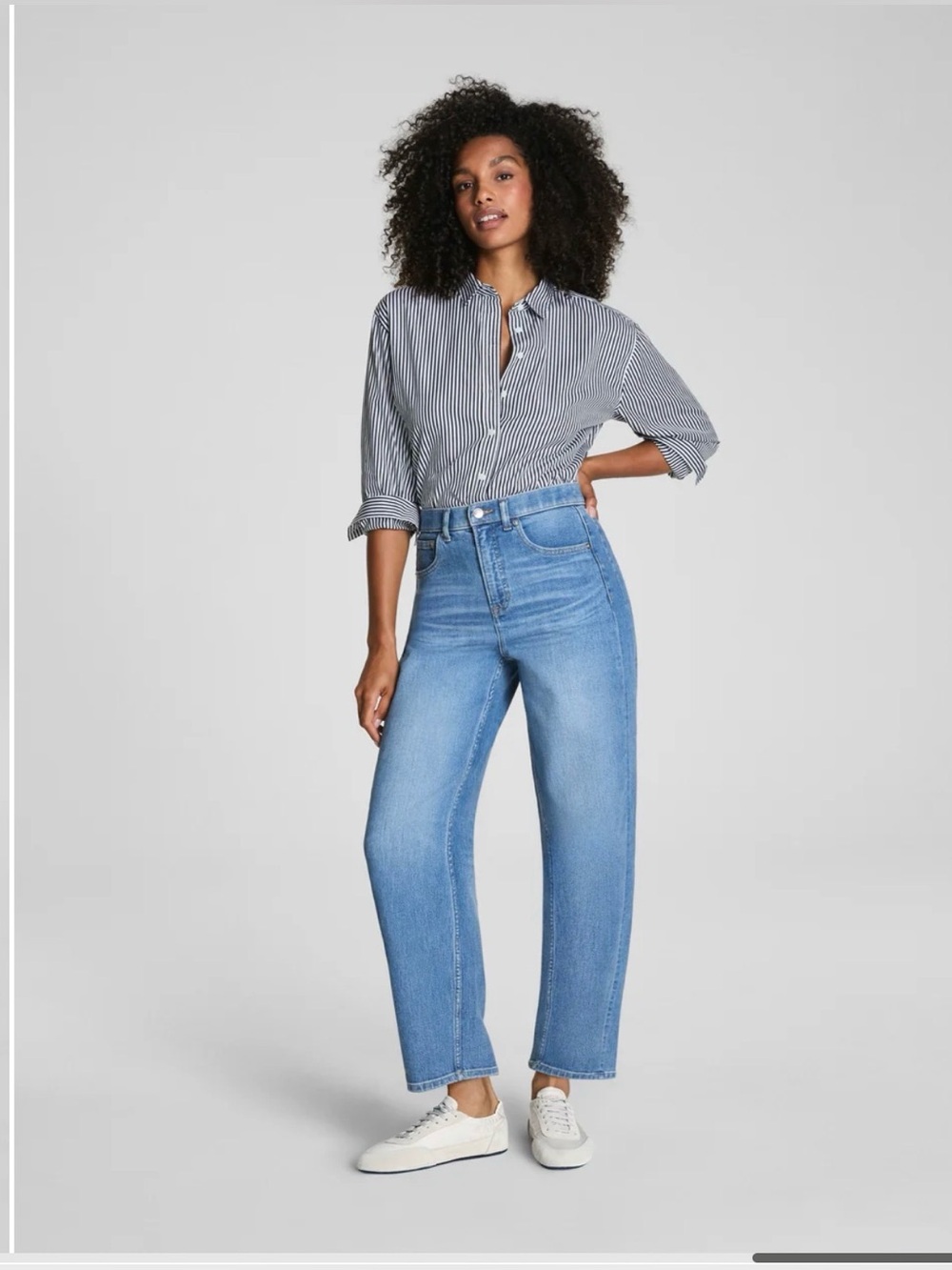 SPANXshape Authentic 360 Barrel Leg Jeans M Regular Elysian Blue NWOT